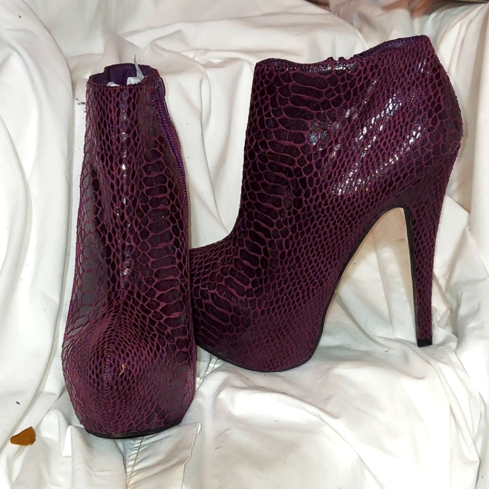 Sexy, sultry,Purple booties by AXNY